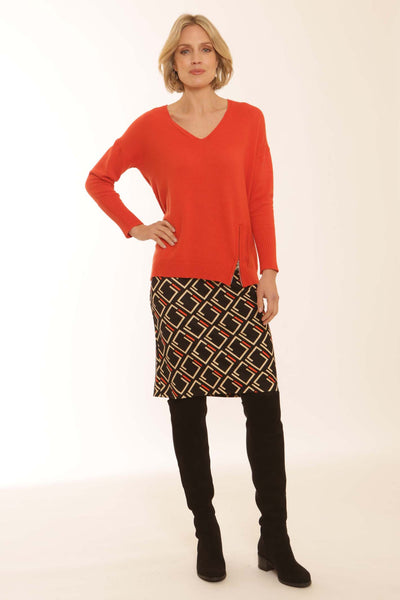 pomodoro_clothing_graphic_g_skirt_52367_orange