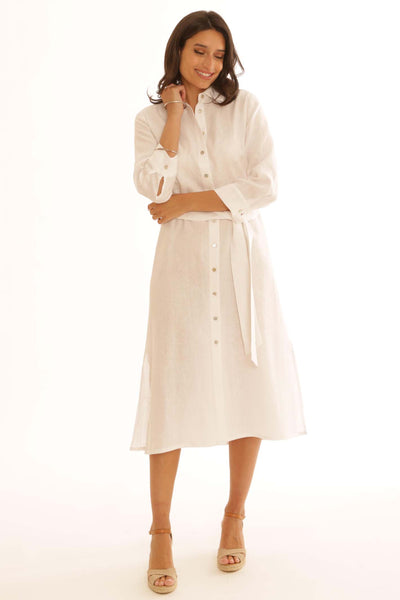 Pomodoro Clothing Linen Shirt Dress 22505