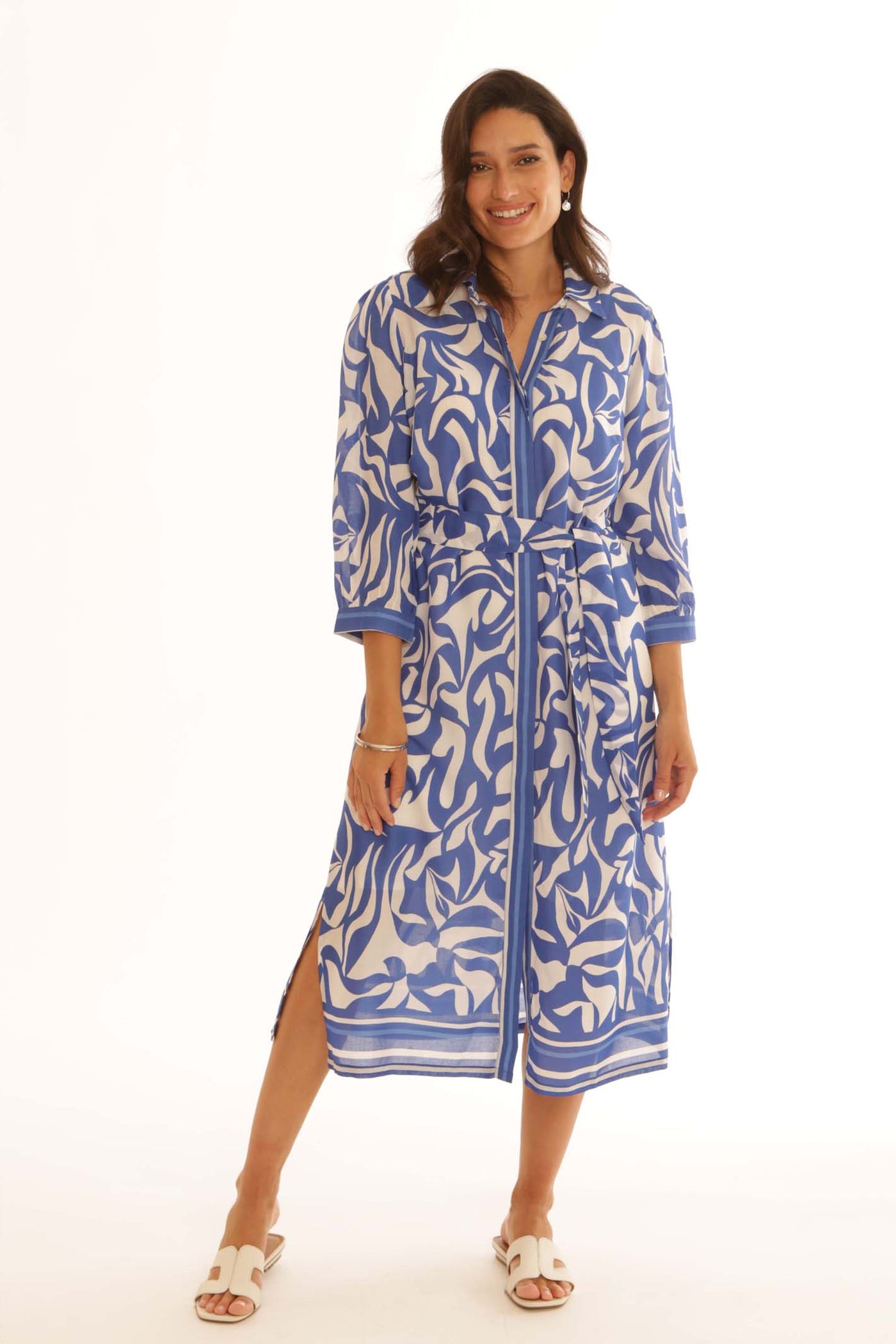pomodoro_clothing_stripe_border_shirt_dress_52506_blue