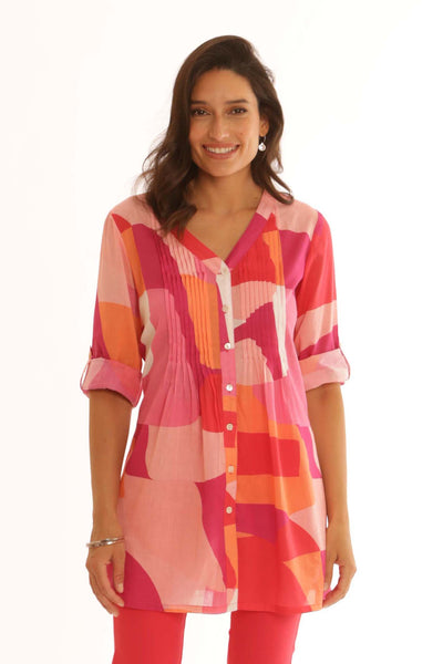 pomodoroclothingabstractlongshirt52500pink