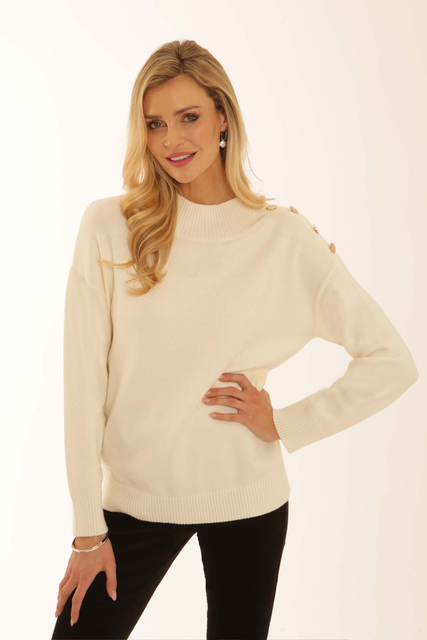 Pomodoro Clothing Button Detail Jumper 32552