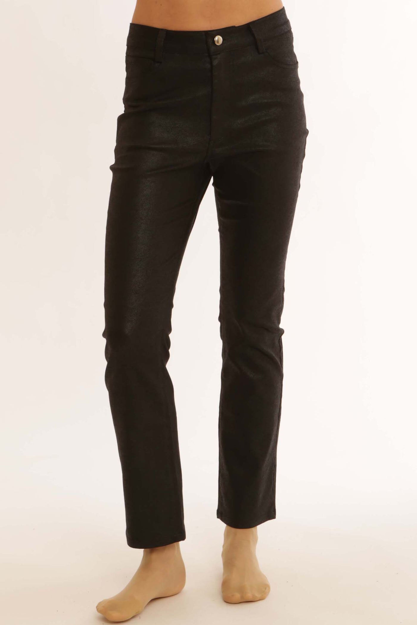 pomodoroclothingcoatedjeans52458black