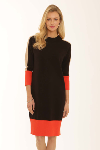 pomodoroclothingcolourblockdress22559orange