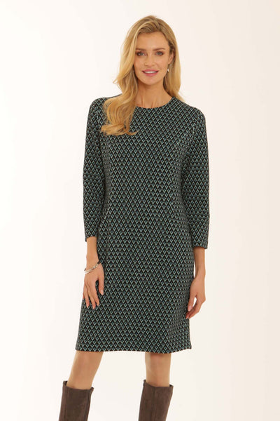 pomodoroclothingcolouredjacquarddress42553turquoise