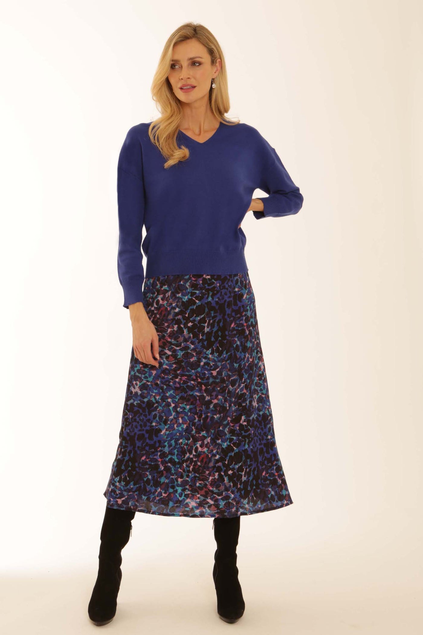 pomodoroclothingcolouredleopardskirt72551blue