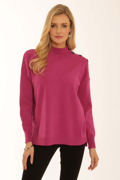 pomodoroclothingcontrastbuttonjumper12560fuchsia