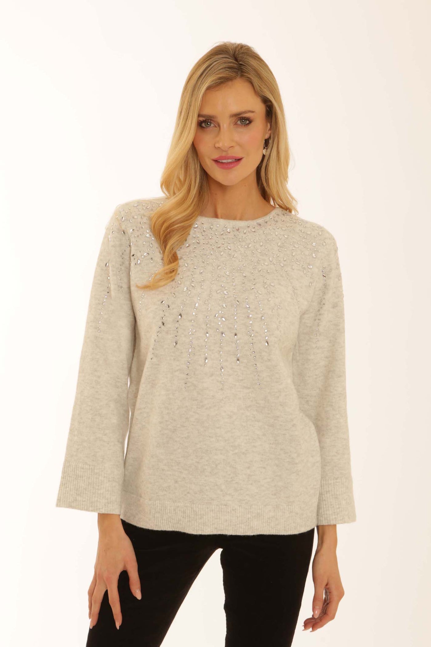 pomodoroclothingembellishedjumper12564silver
