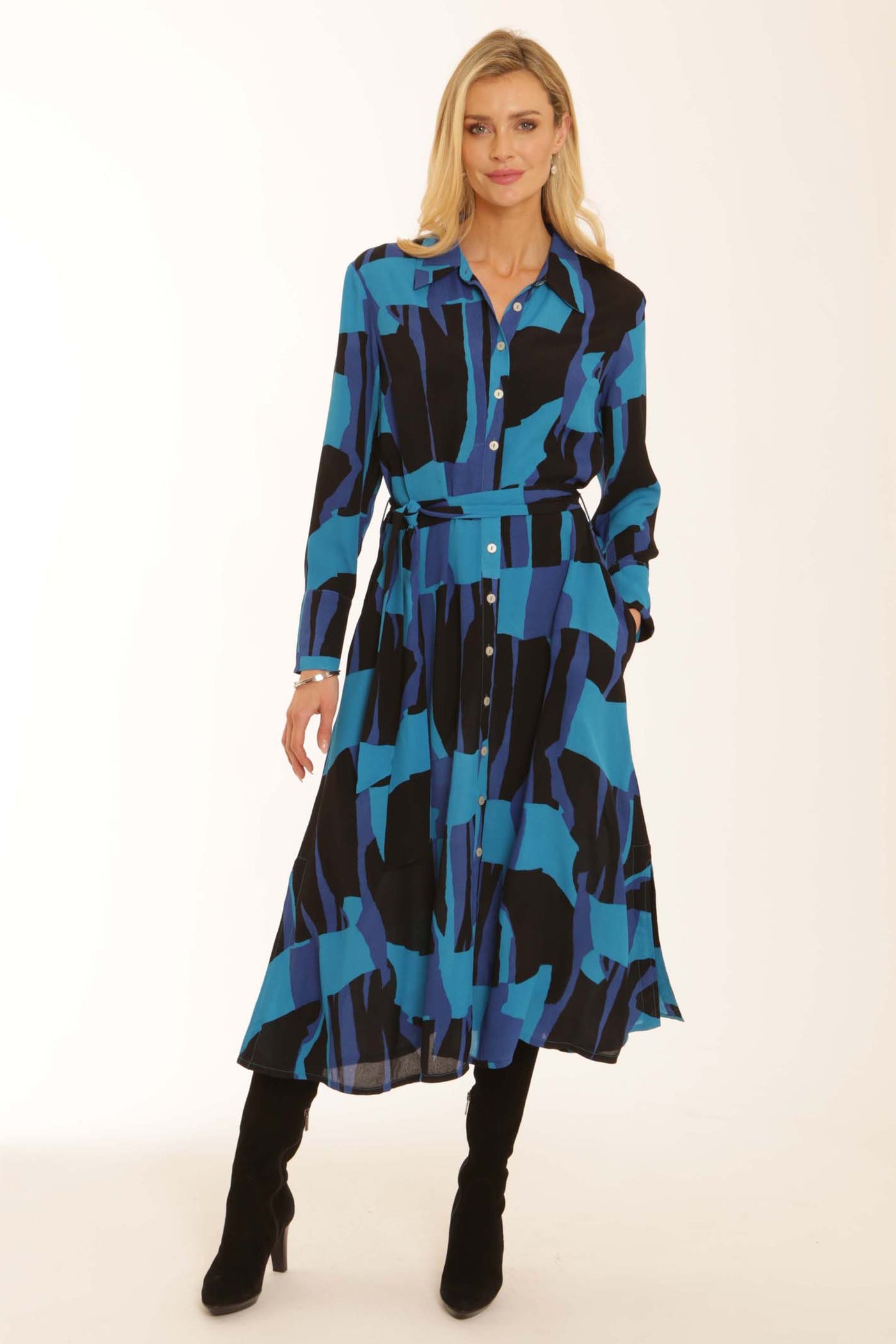 pomodoroclothinggraphicshirtdress82553blue
