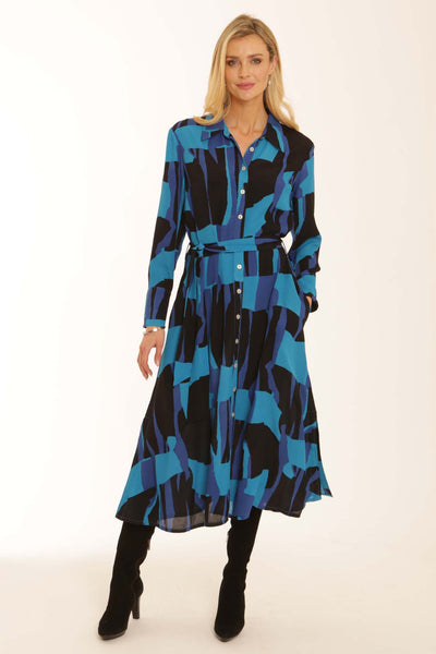 pomodoroclothinggraphicshirtdress82553blue