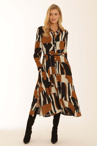 pomodoroclothinggraphicshirtdress82553brown