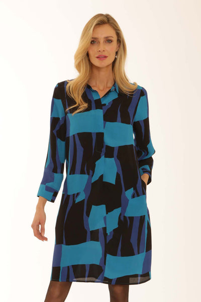 pomodoroclothinggraphictunicdress82552blue