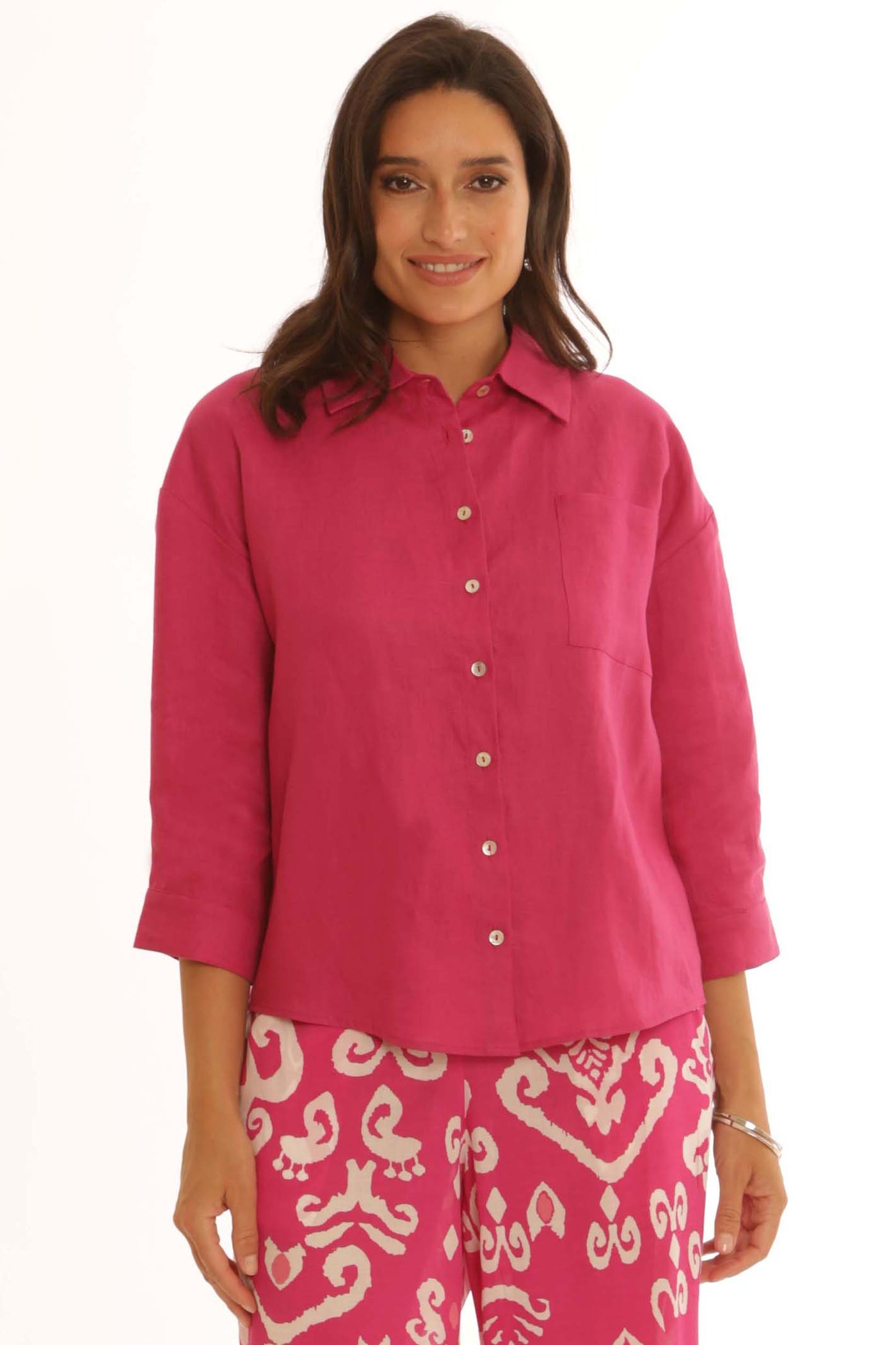 pomodoroclothinglinenshirt22500magenta