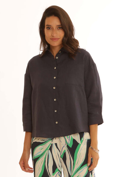 pomodoroclothinglinenshirt22500navy