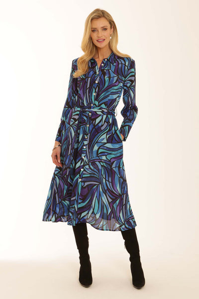 pomodoroclothingmosaicshirtdress62553blue
