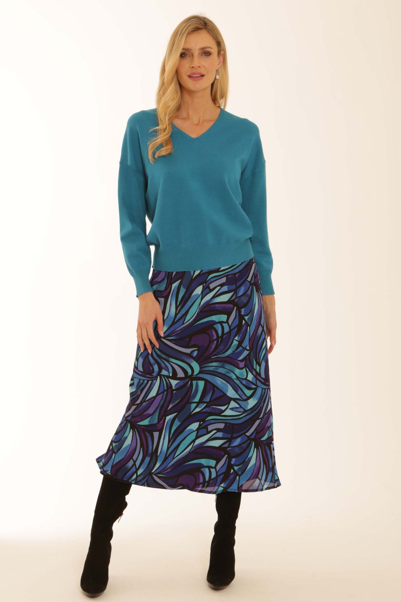 pomodoroclothingmosaicskirt62552blue