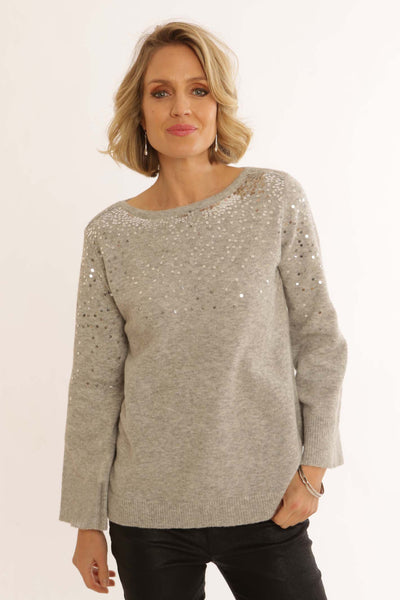 pomodoroclothingsequinjumper42457silver