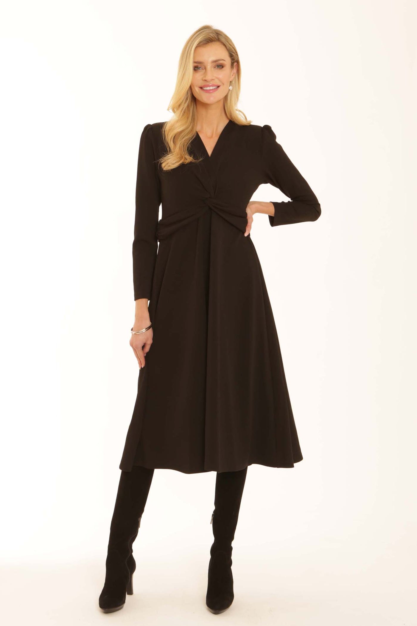 pomodoroclothingsolidjerseydress42554black