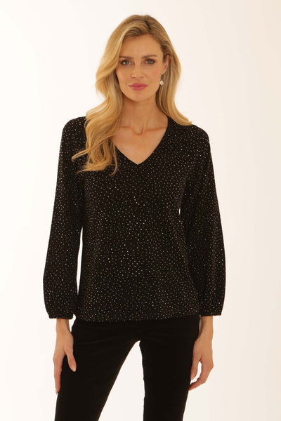 pomodoroclothingsparklevnecktopblack
