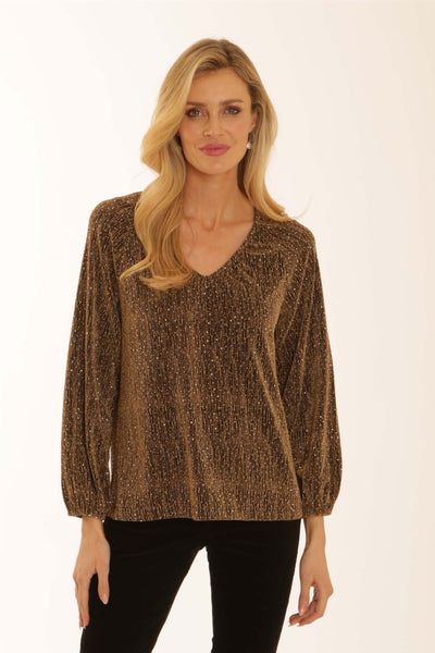 pomodoroclothingsparklevnecktopgold