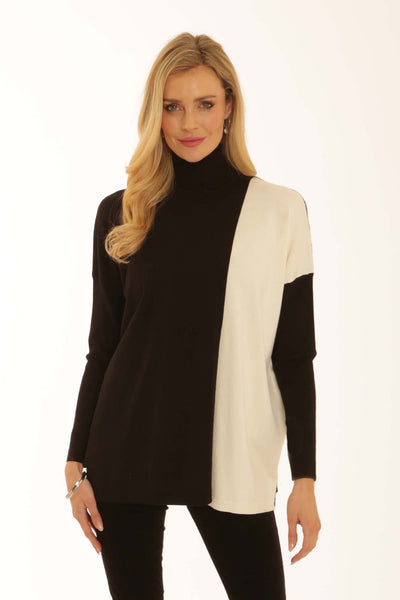 pomodoroclothingtwotoneponcho12563black