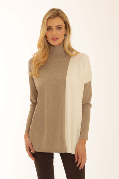 pomodoroclothingtwotoneponcho12563mink