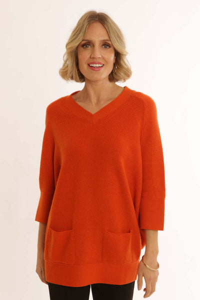 pomodoroclothingvnecktunic52452orange