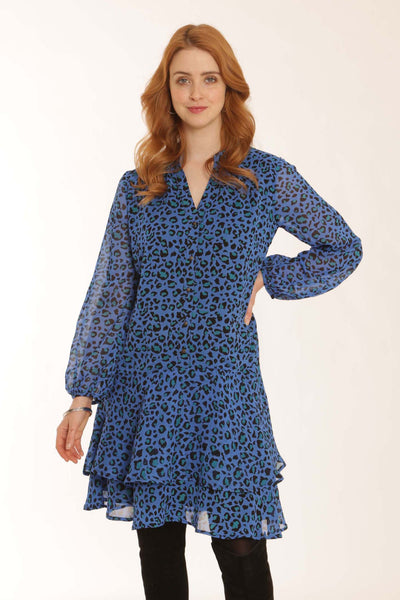 pomodoroclothingleopardshortdress72256blue