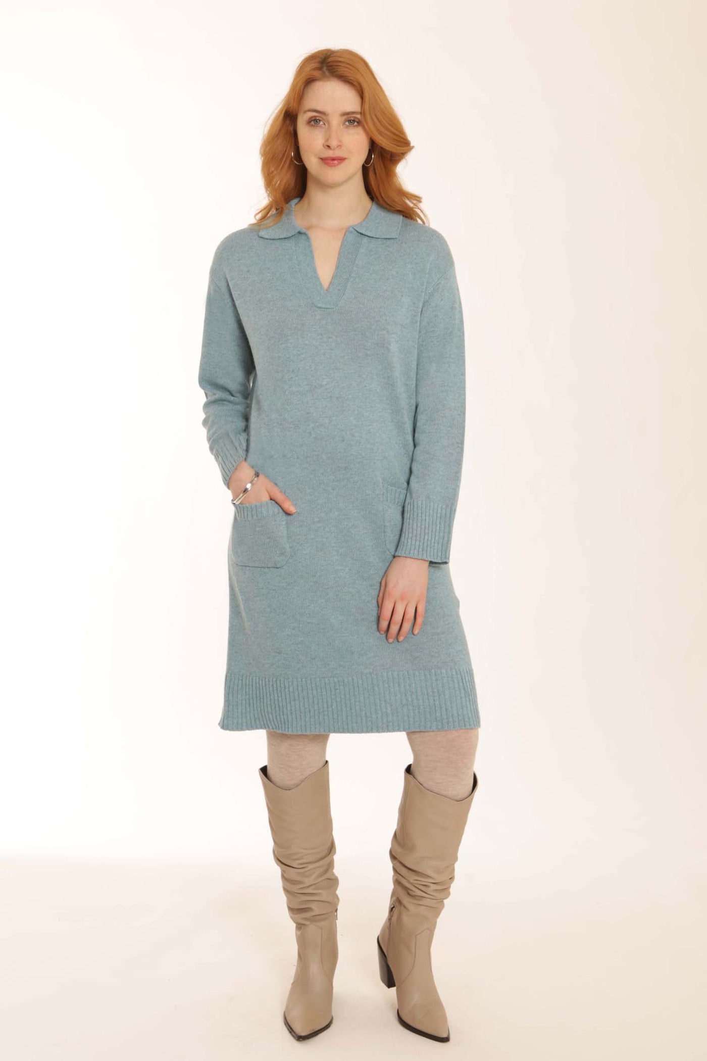 pomodoroclothingtwopocketknitteddress32258blue